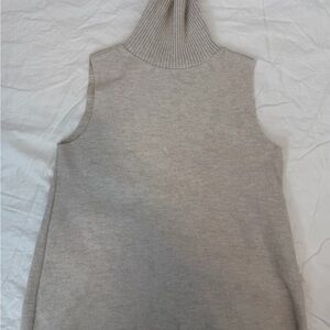 Zara Beige Sleeveless Turtleneck Sweater